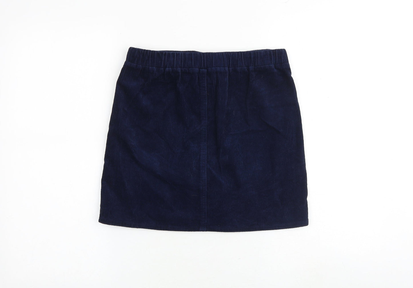 Denim & Co. Girls Blue 100% Cotton Mini Skirt Size 11-12 Years Regular Buckle