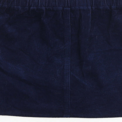 Denim & Co. Girls Blue 100% Cotton Mini Skirt Size 11-12 Years Regular Buckle