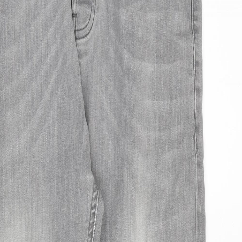 Denim & Co. Mens Grey Cotton Straight Jeans Size 30 in L32 in Slim Button