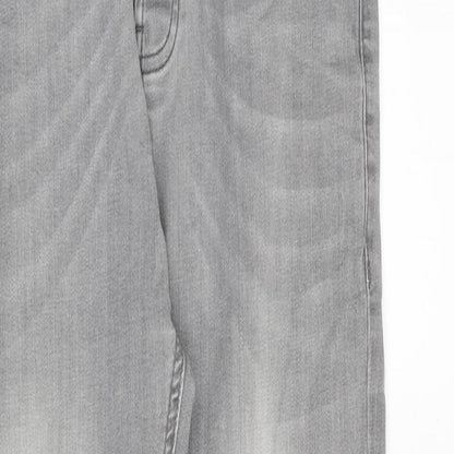 Denim & Co. Mens Grey Cotton Straight Jeans Size 30 in L32 in Slim Button