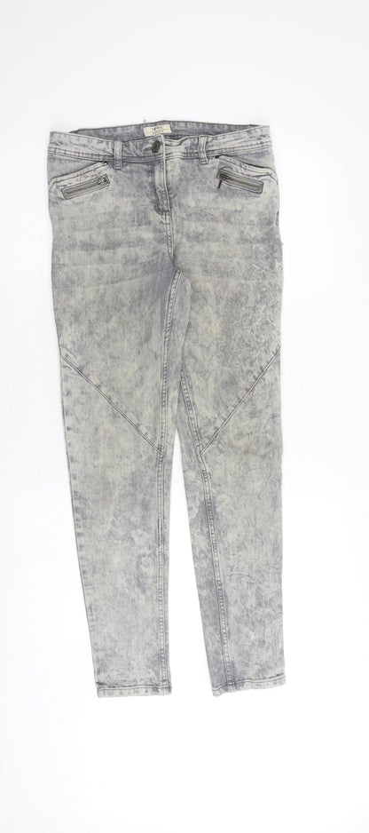 Womens UK Size 10 Papaya Regular Fit Skinny Grey Jeans