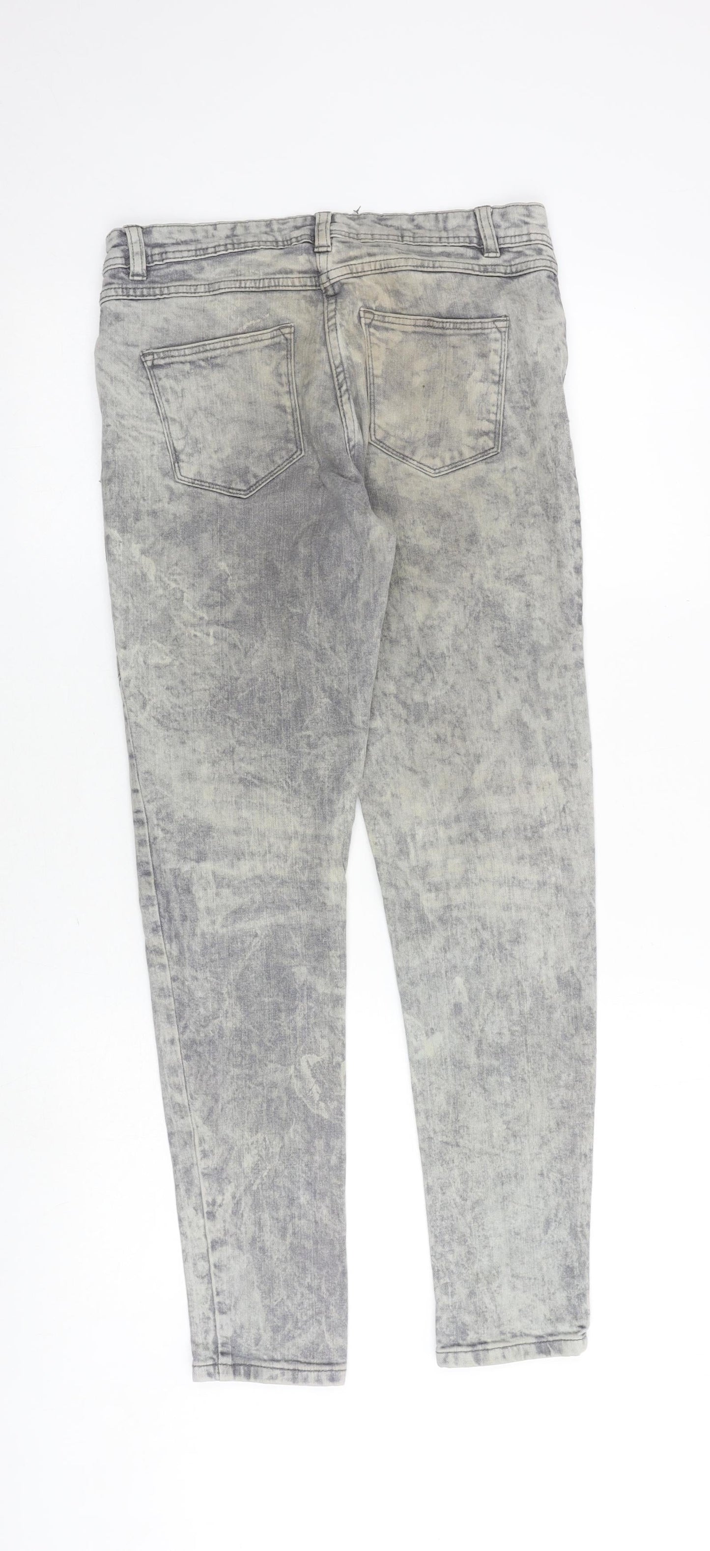 Womens UK Size 10 Papaya Regular Fit Skinny Grey Jeans