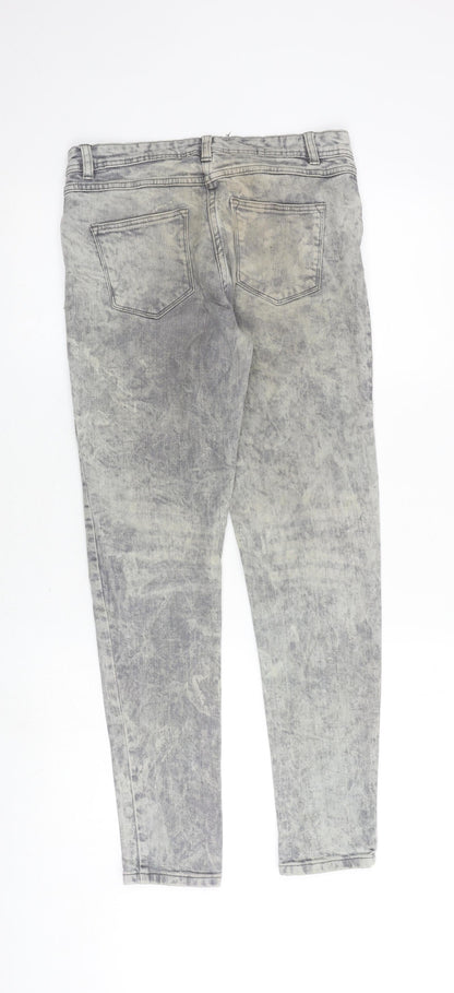 Womens UK Size 10 Papaya Regular Fit Skinny Grey Jeans
