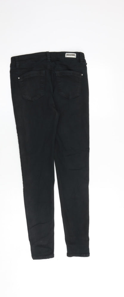 Morgan Womens Black Cotton Skinny Jeans Size 10 Regular Zip