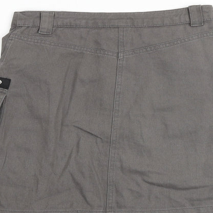 River Island Girls Grey 100% Cotton Cargo Skirt Size 11 Years Regular Zip