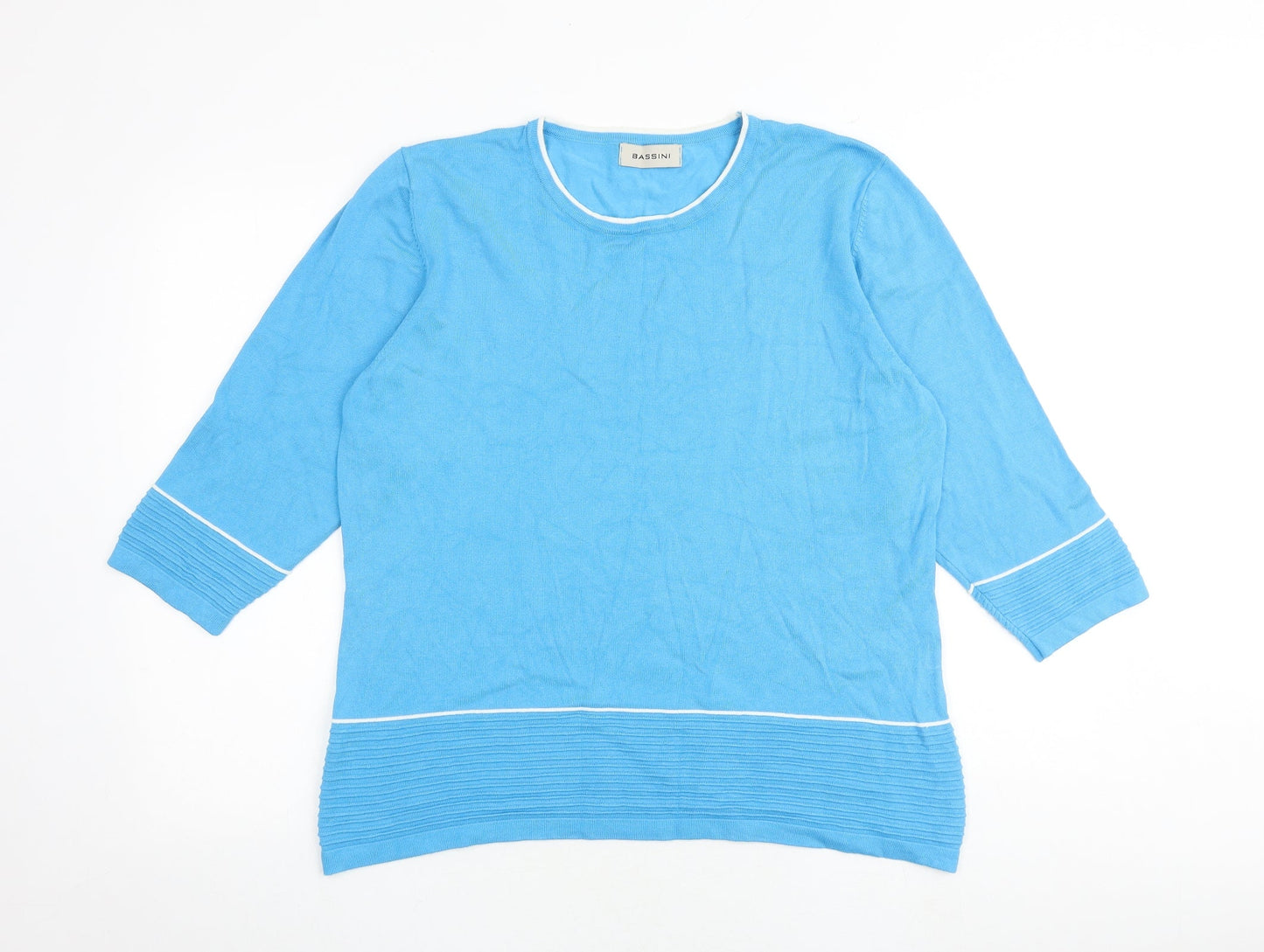 Womens UK Size XL BASSINI Blue Pullover Jumper