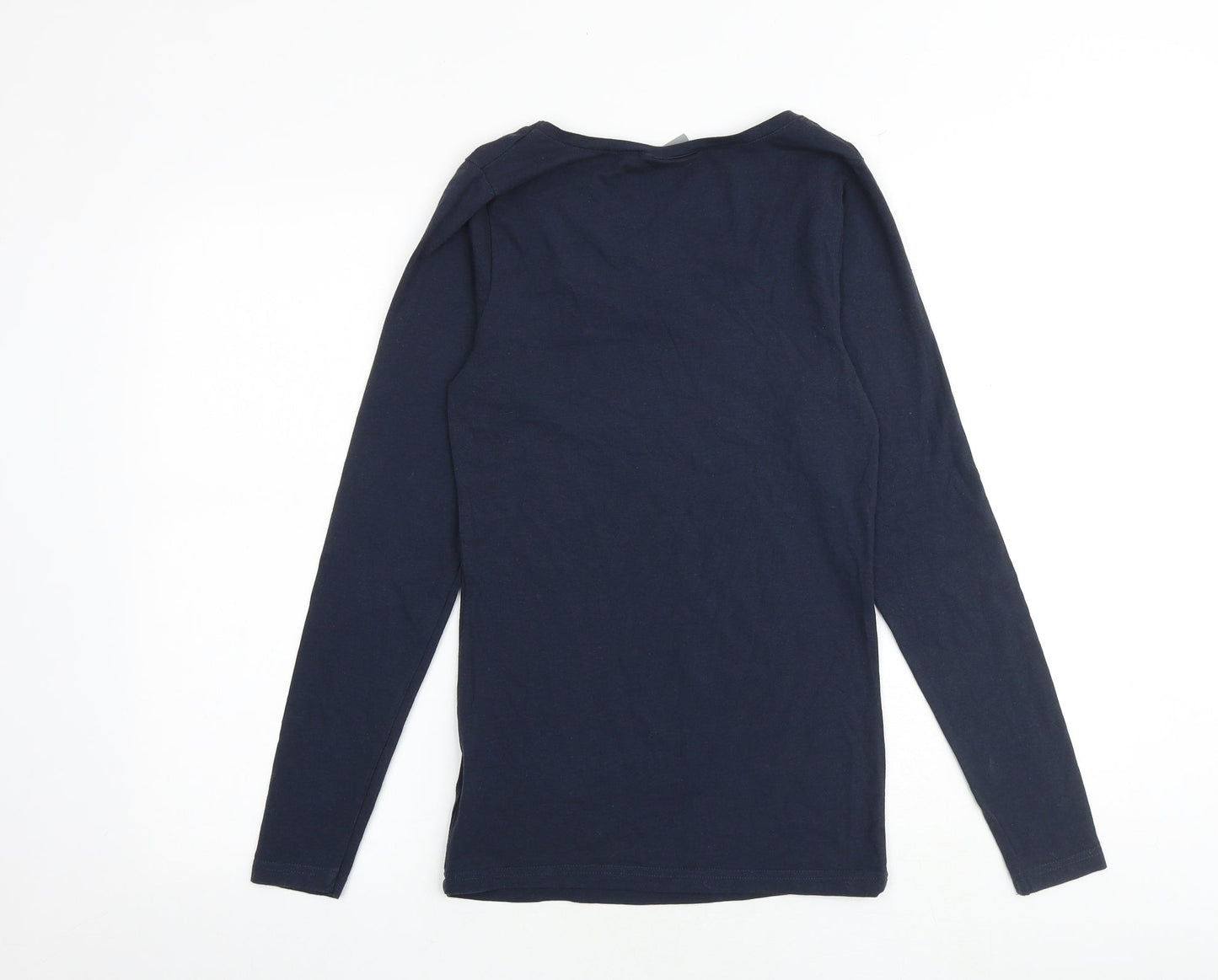 b.young Womens Blue Cotton Basic T-Shirt Size M Scoop Neck