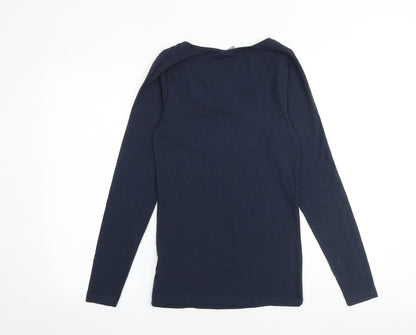 b.young Womens Blue Cotton Basic T-Shirt Size M Scoop Neck