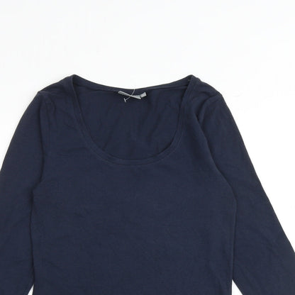 b.young Womens Blue Cotton Basic T-Shirt Size M Scoop Neck