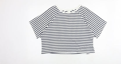 Womens UK Size L H&M Blue Cropped T-Shirt