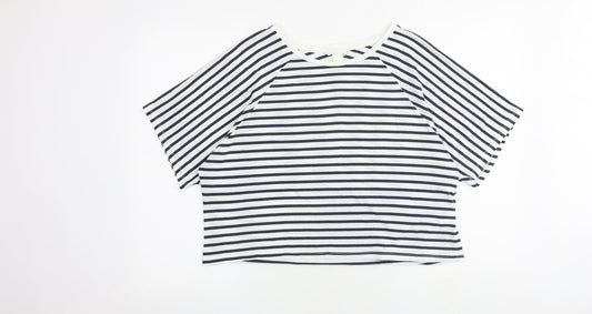Womens UK Size L H&M Blue Cropped T-Shirt