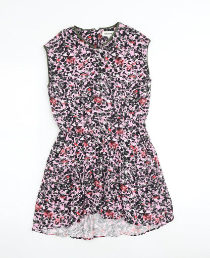 Zadig & Voltaire Girls Multicoloured Geometric Viscose A-Line Size 12 Years V-Neck Zip