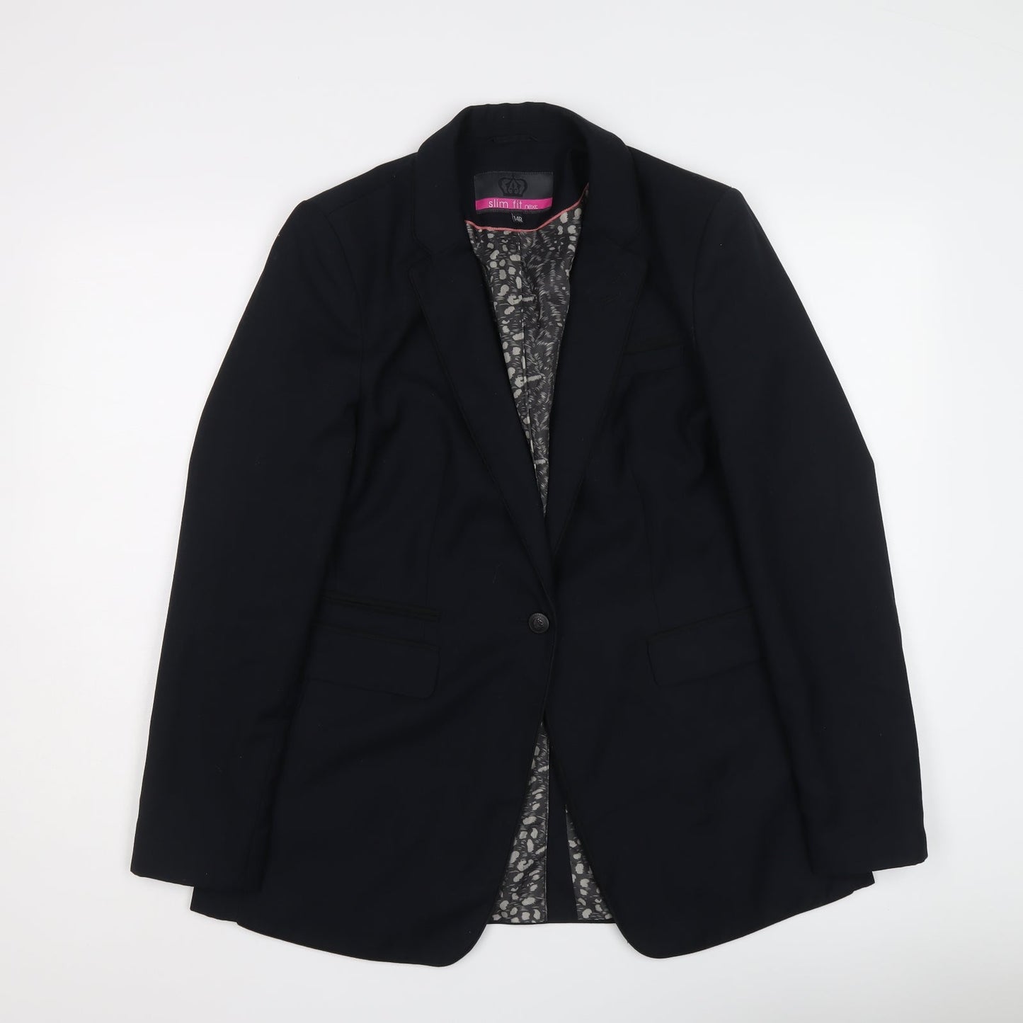 NEXT Womens Blue Polyester Jacket Suit Jacket Size 14