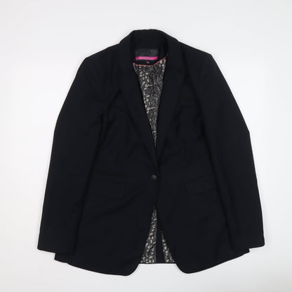 NEXT Womens Blue Polyester Jacket Suit Jacket Size 14