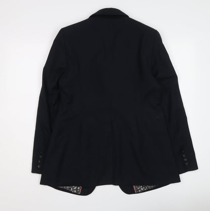 NEXT Womens Blue Polyester Jacket Suit Jacket Size 14