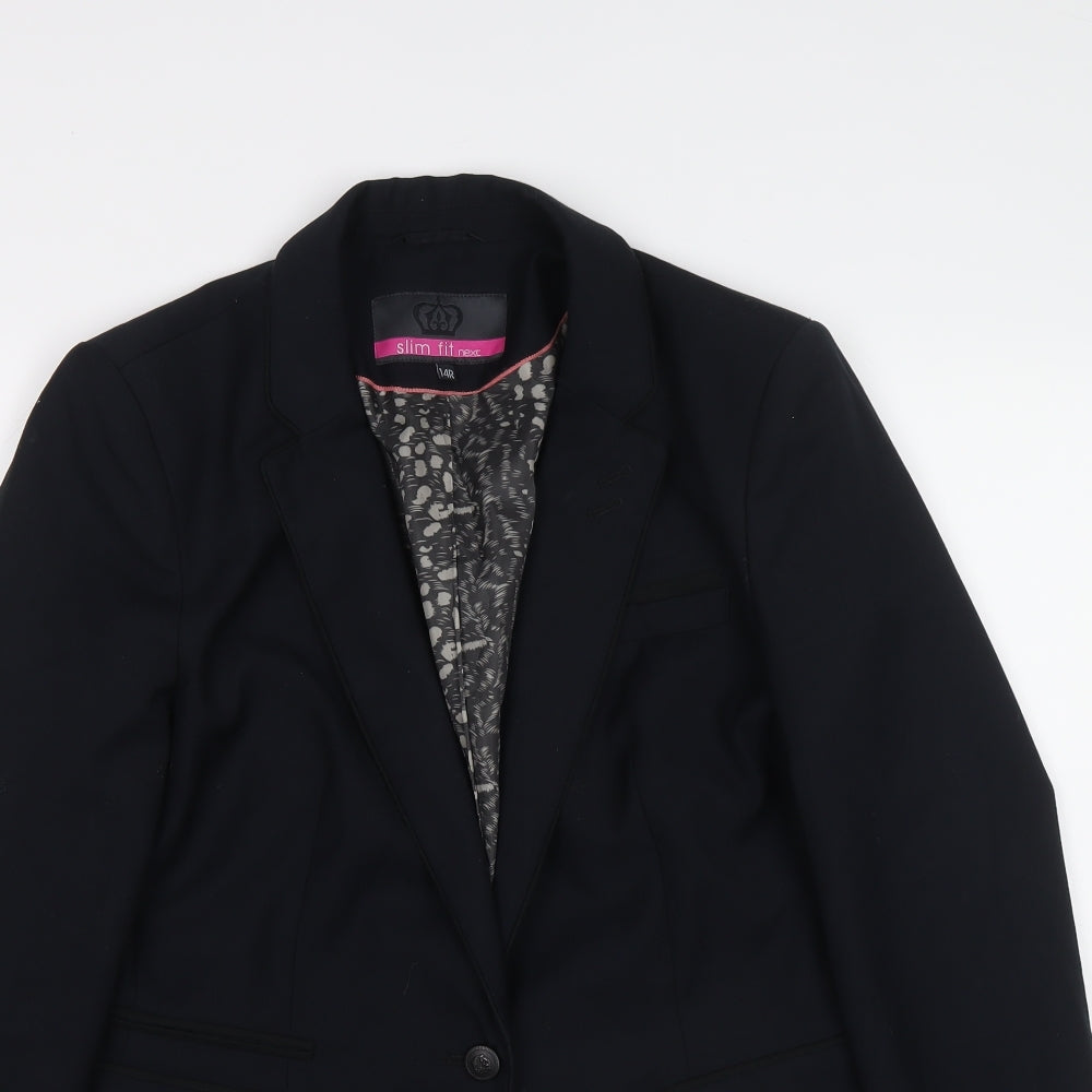 NEXT Womens Blue Polyester Jacket Suit Jacket Size 14