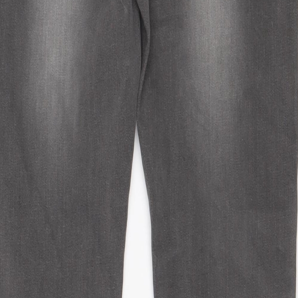 Enzo Mens Grey Cotton Straight Jeans Size 30 in L29 in Slim Button