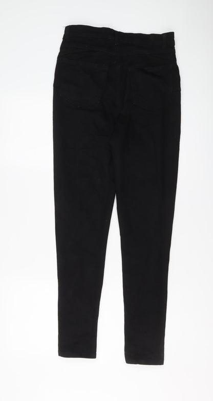 Boohoo Womens Black Cotton Skinny Jeans Size 8 L28 in Regular Button