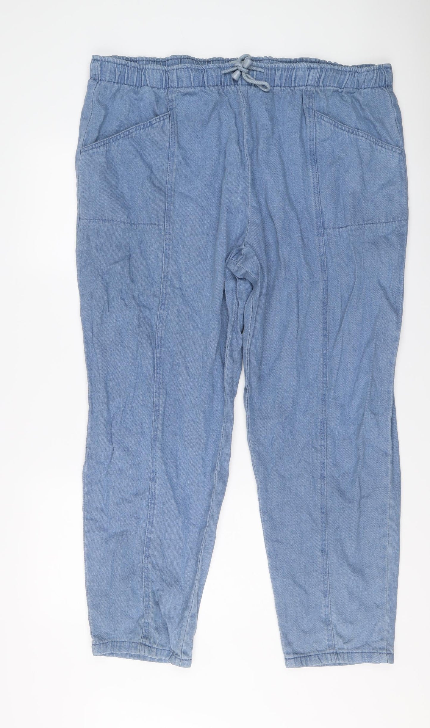 Classics Womens Blue Cotton Straight Jeans Size 40 in L28 in Regular Drawstring