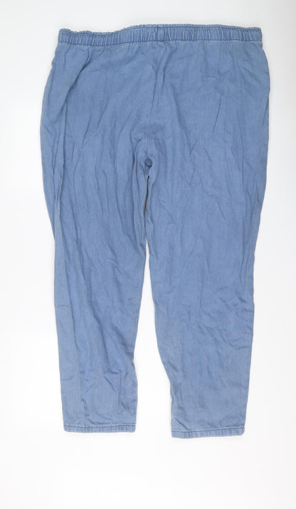 Classics Womens Blue Cotton Straight Jeans Size 40 in L28 in Regular Drawstring
