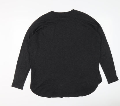 H&M Womens Grey Round Neck Polyester Pullover Jumper Size M