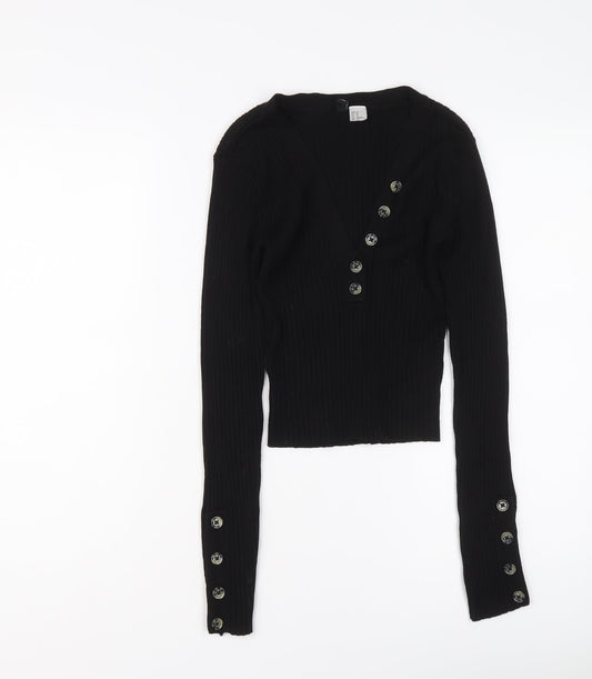 Womens UK Size XS H&M Black Pullover Jumper