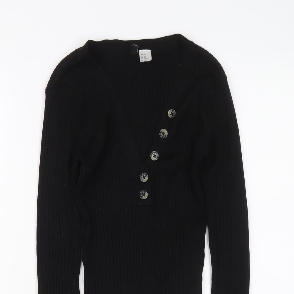 Womens UK Size XS H&M Black Pullover Jumper