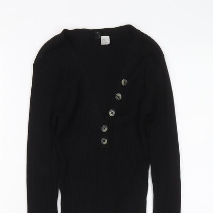 Womens UK Size XS H&M Black Pullover Jumper