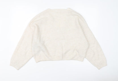 Womens UK Size XS Mango Ivory Pullover Jumper