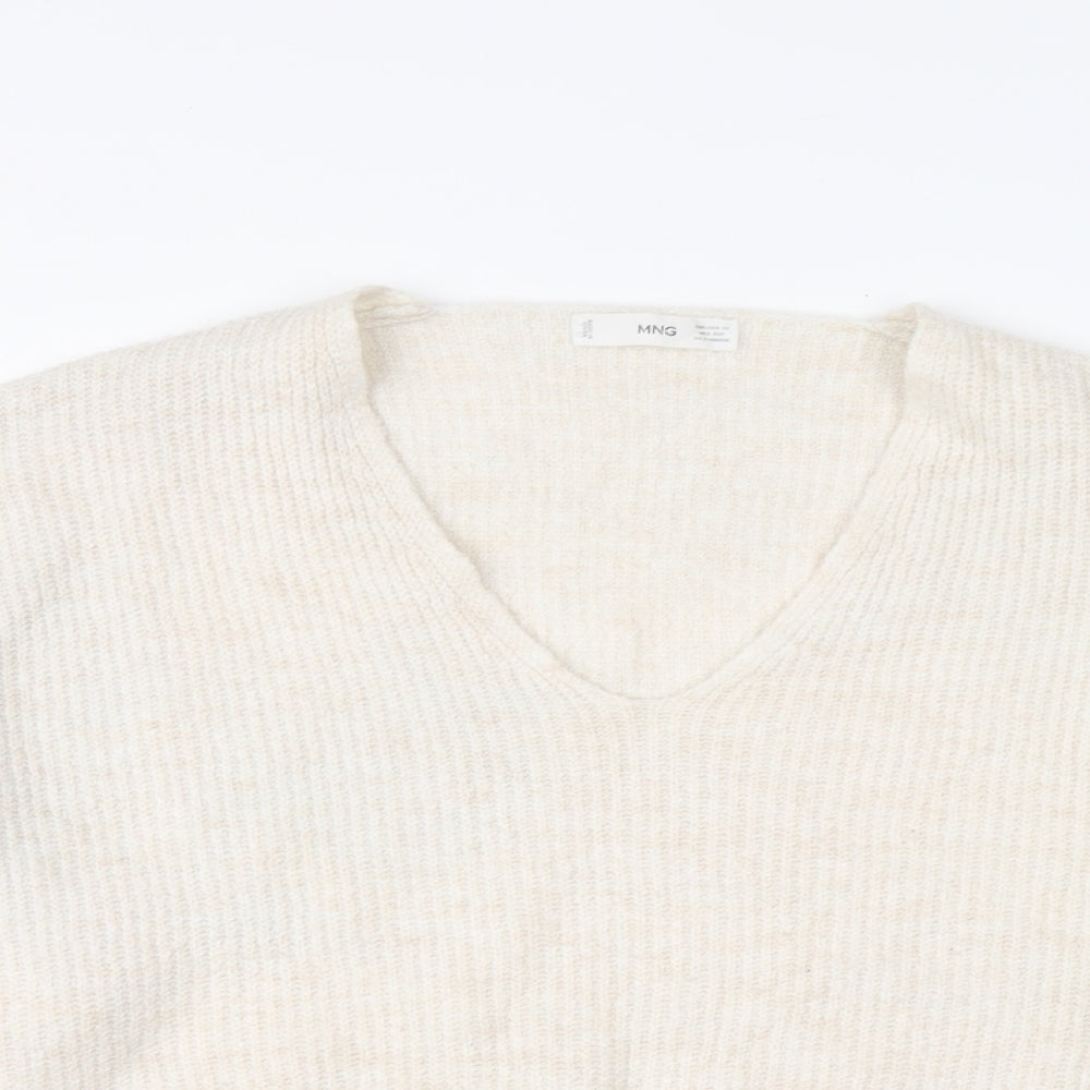 Womens UK Size XS Mango Ivory Pullover Jumper