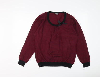 Balsamik Womens Purple Round Neck Viscose Pullover Jumper Size 18