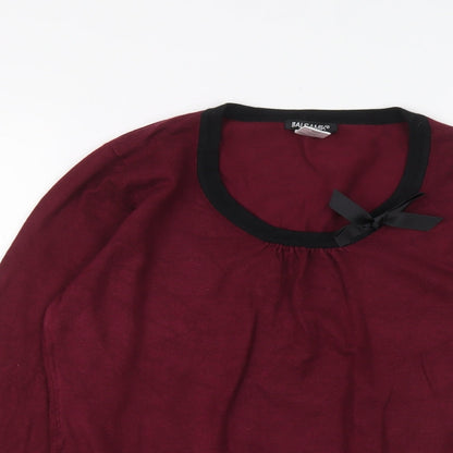 Balsamik Womens Purple Round Neck Viscose Pullover Jumper Size 18