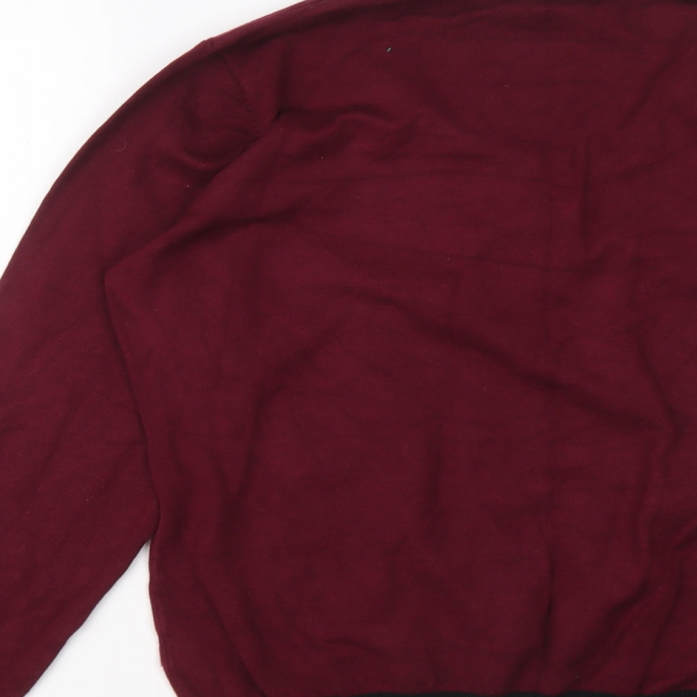 Balsamik Womens Purple Round Neck Viscose Pullover Jumper Size 18