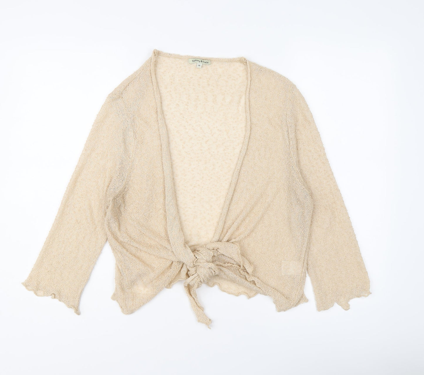 Womens UK Size 16 Tommy & Kate Beige Cardigan Jumper