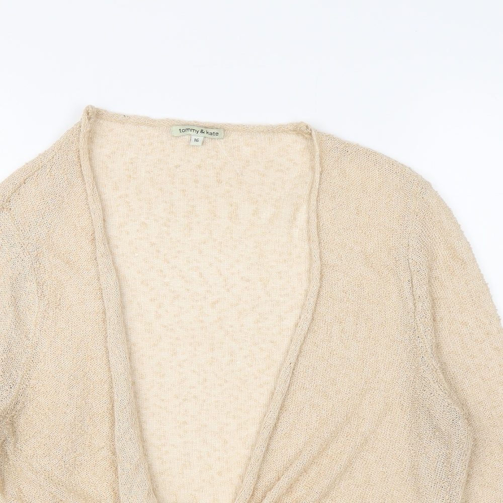 Womens UK Size 16 Tommy & Kate Beige Cardigan Jumper