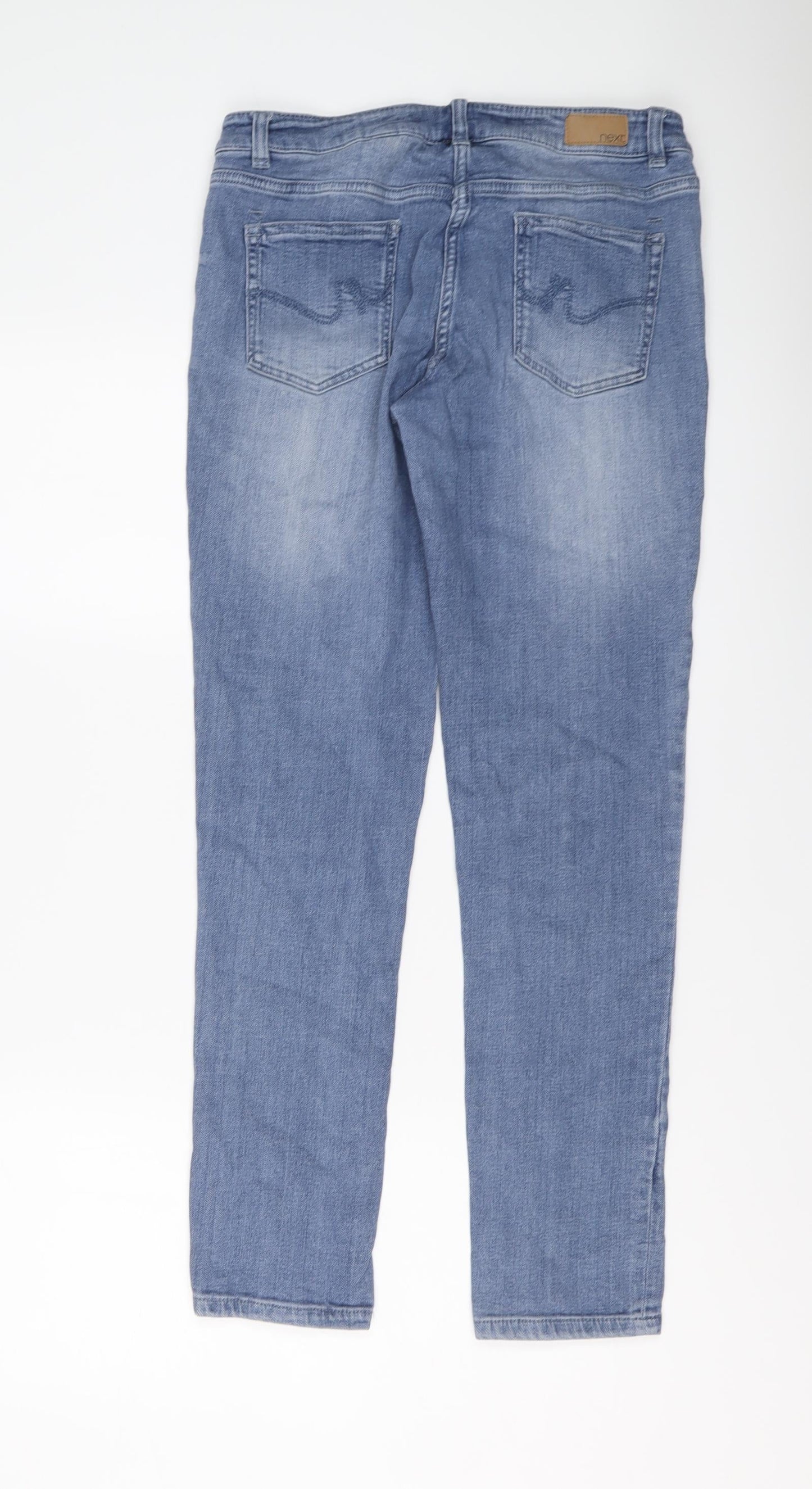 NEXT Womens Blue Cotton Skinny Jeans Size 10 L28 in Regular Button