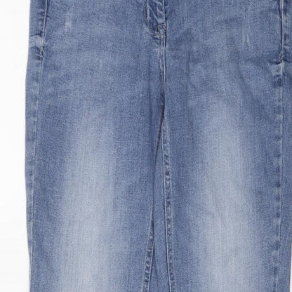 NEXT Womens Blue Cotton Skinny Jeans Size 10 L28 in Regular Button