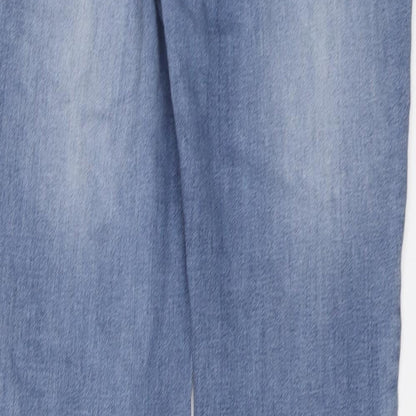 NEXT Womens Blue Cotton Skinny Jeans Size 10 L28 in Regular Button