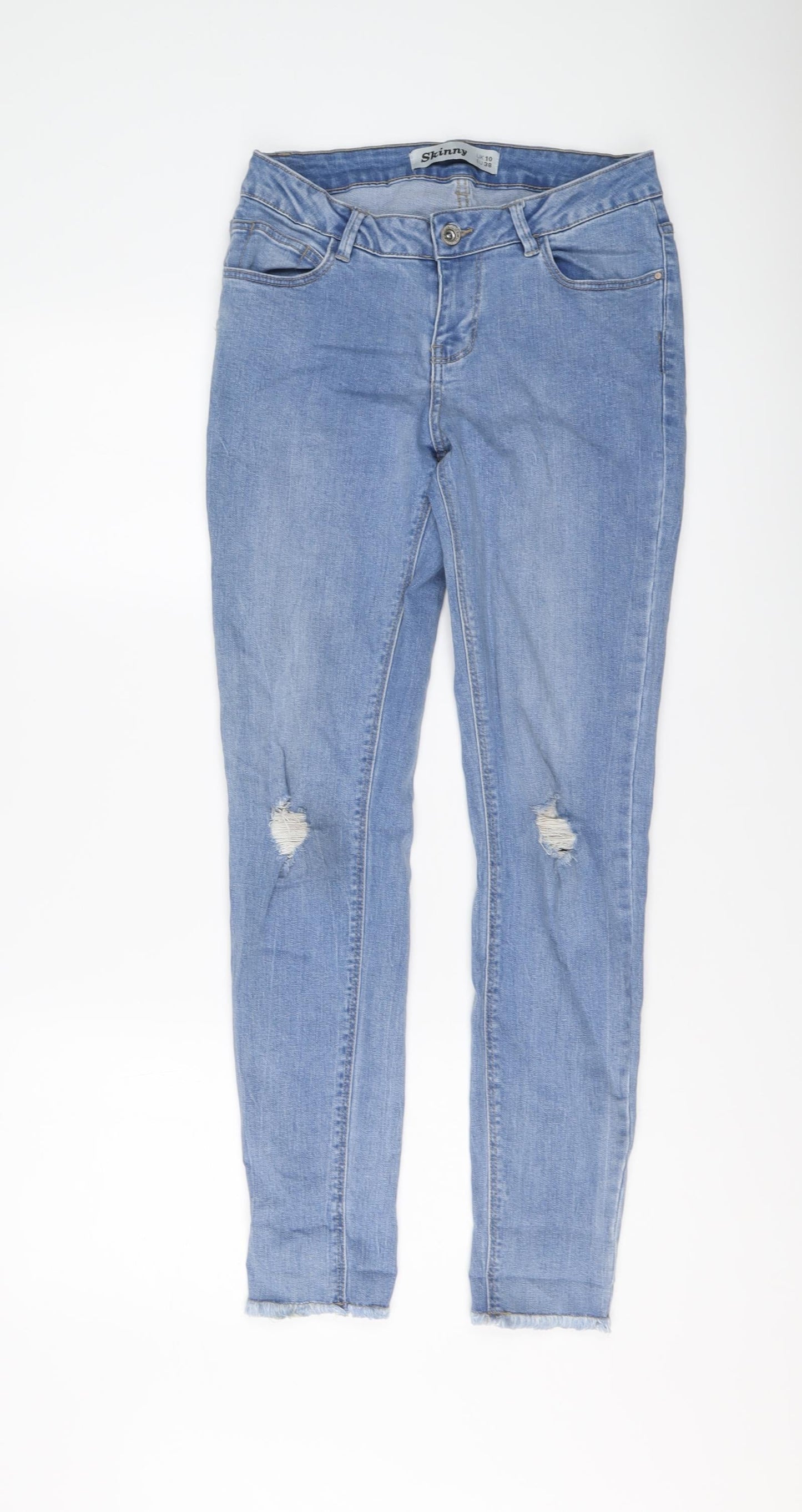 New Look Womens Blue Cotton Skinny Jeans Size 10 L29 in Regular Button