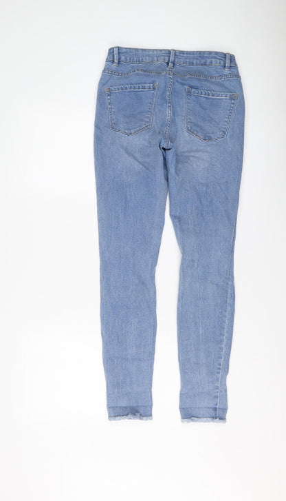 New Look Womens Blue Cotton Skinny Jeans Size 10 L29 in Regular Button