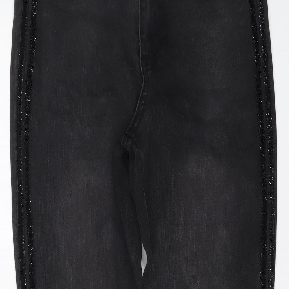 Denim & Co. Womens Grey Cotton Skinny Jeans Size 10 L27 in Regular Button