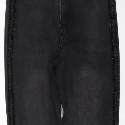 Denim & Co. Womens Grey Cotton Skinny Jeans Size 10 L27 in Regular Button