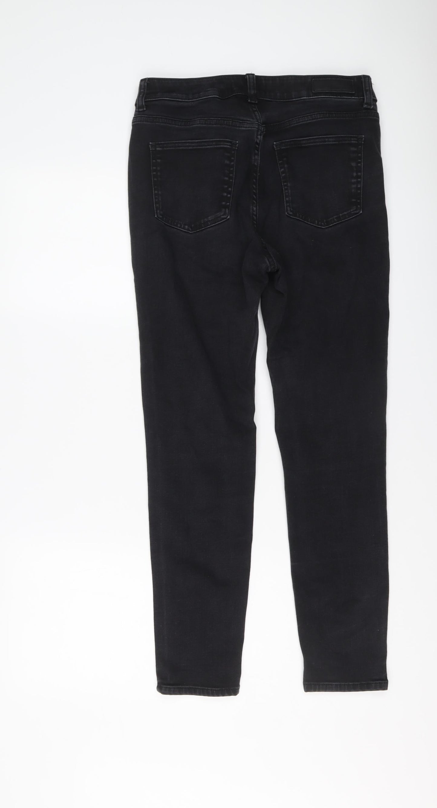 Autograph Womens Black Cotton Skinny Jeans Size 12 L27 in Regular Button