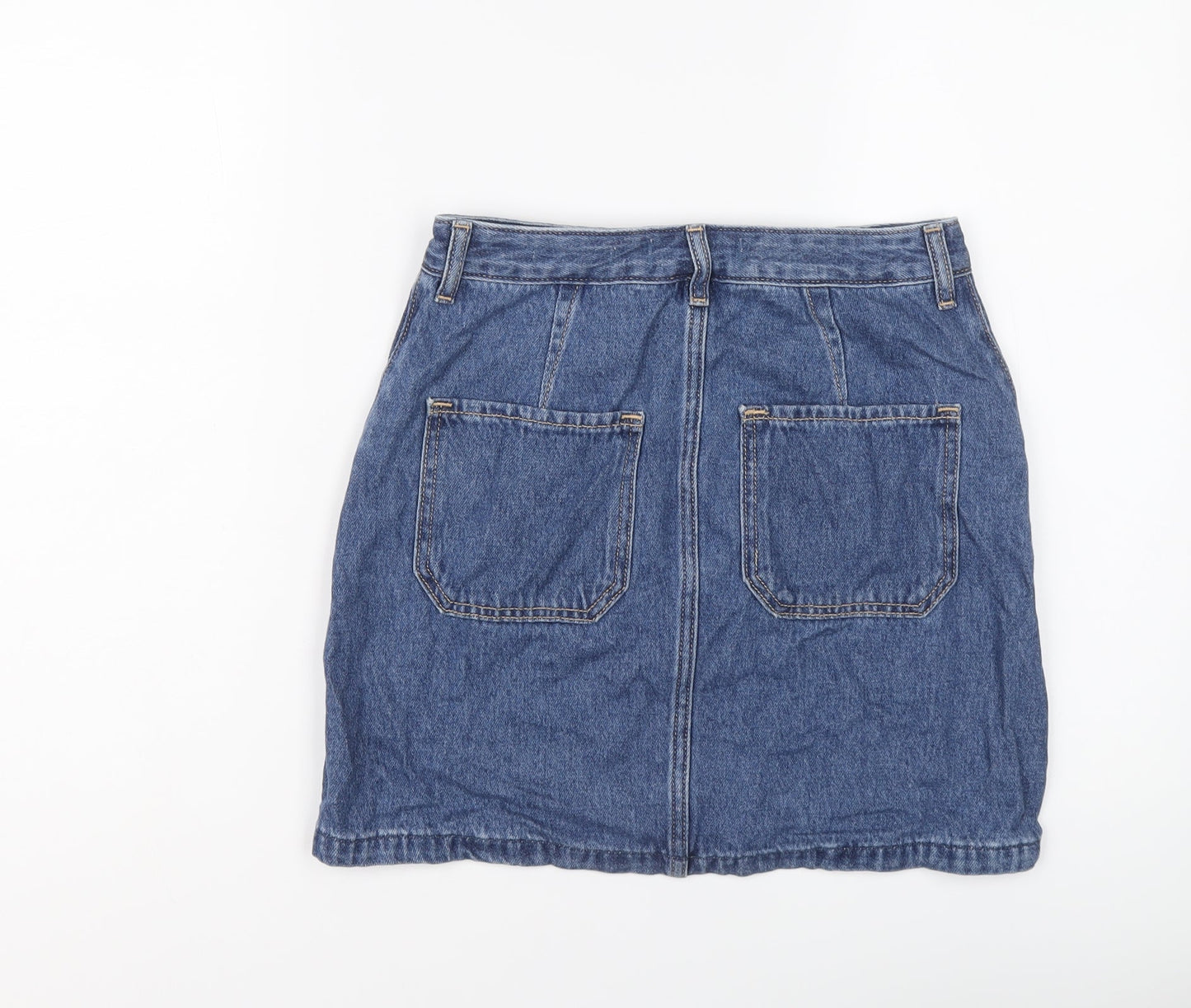 Hollister Womens Blue Cotton A-Line Skirt Size 26 in Zip