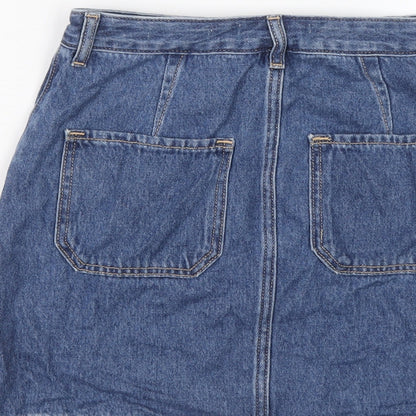 Hollister Womens Blue Cotton A-Line Skirt Size 26 in Zip