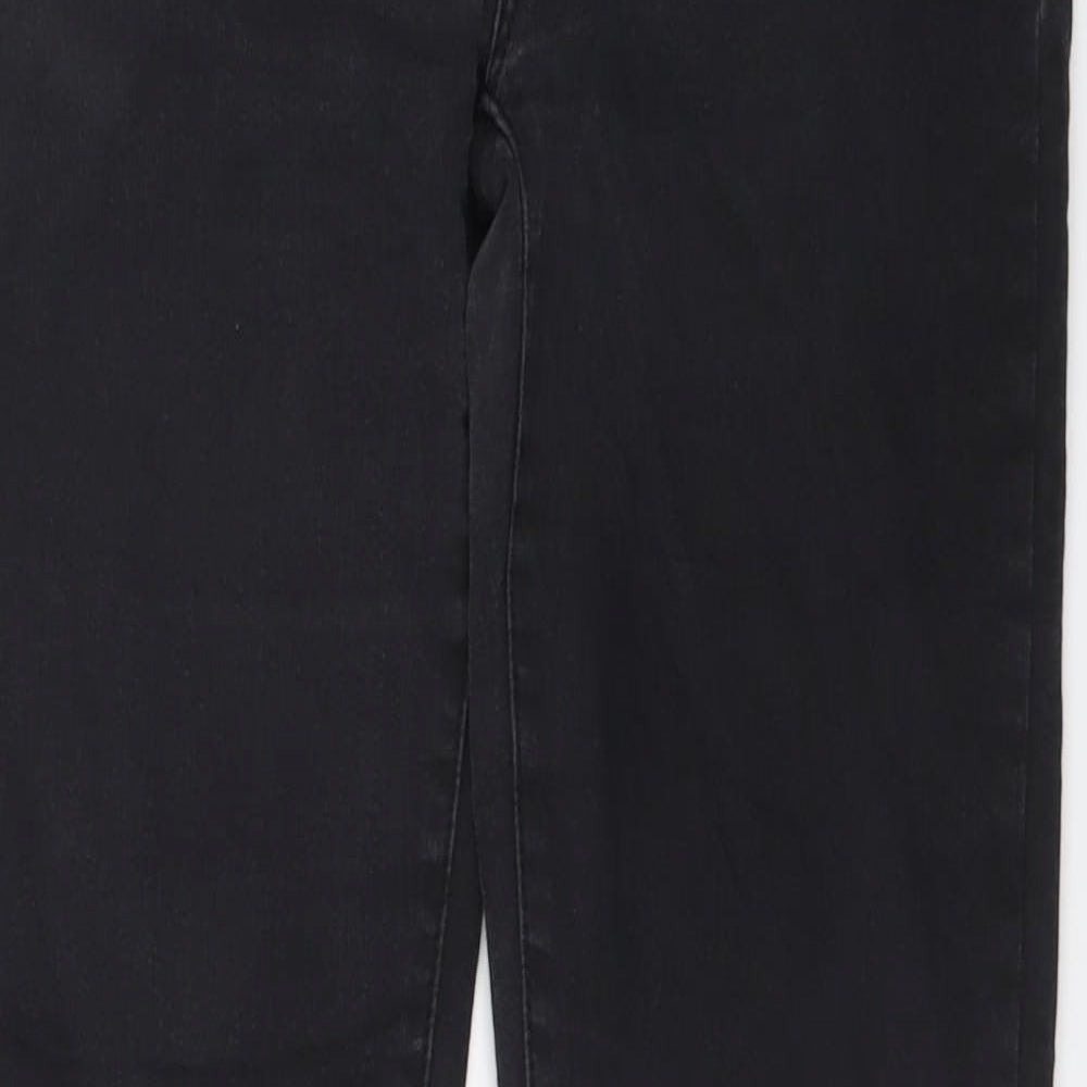 Denim & Co. Womens Black Cotton Skinny Jeans Size 12 L27 in Regular Button