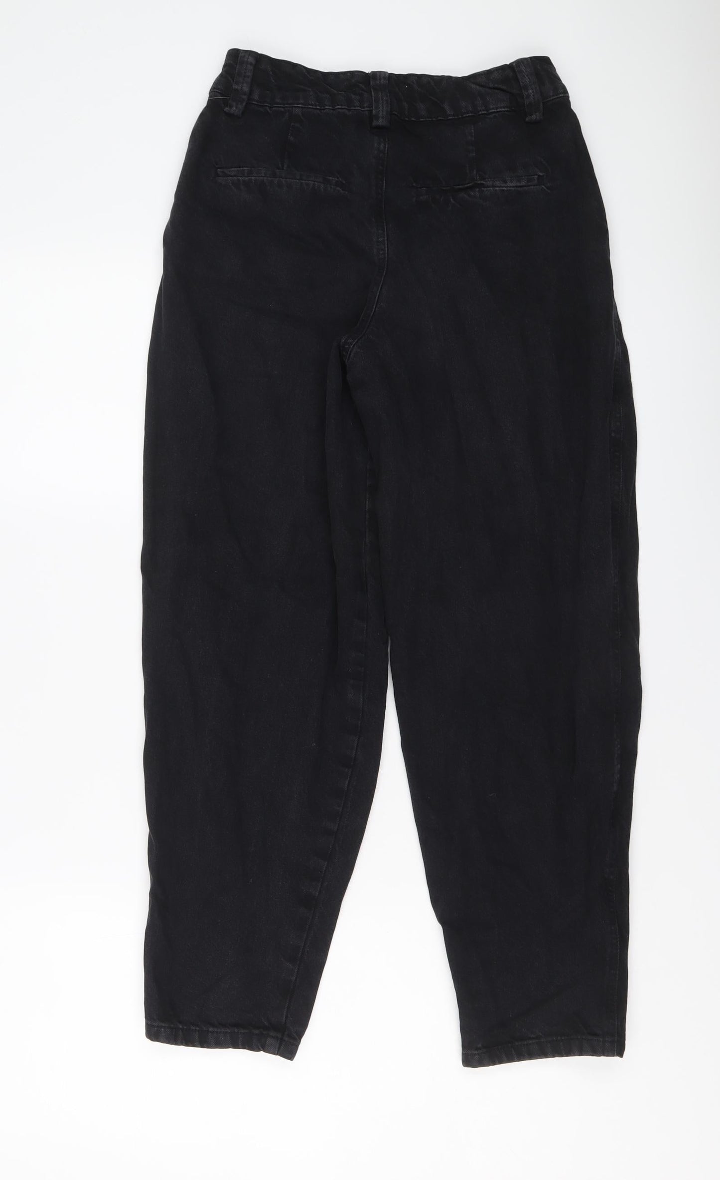 Bershka Womens Black Cotton Tapered Jeans Size 4 L26 in Regular Button