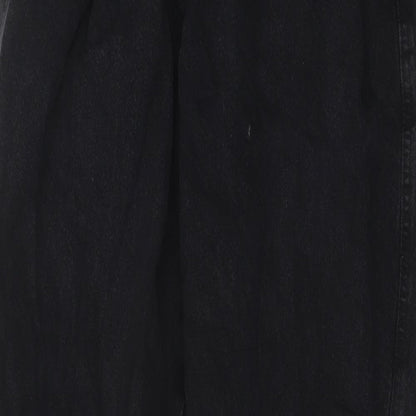 Bershka Womens Black Cotton Tapered Jeans Size 4 L26 in Regular Button