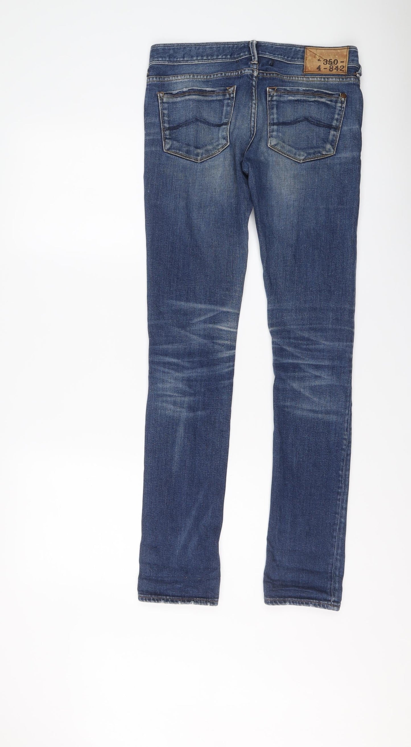 Fabulously British Womens Blue Cotton Skinny Jeans Size 28 in L31 in Regular Button