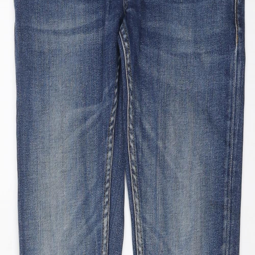 Fabulously British Womens Blue Cotton Skinny Jeans Size 28 in L31 in Regular Button